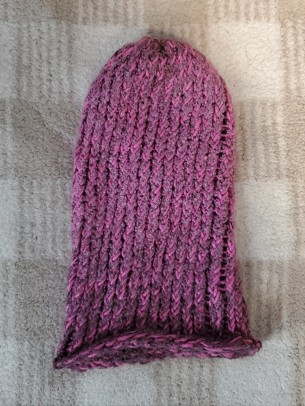 5 for $25 | Handmade Loose Knit Pink and Mauve Beanie